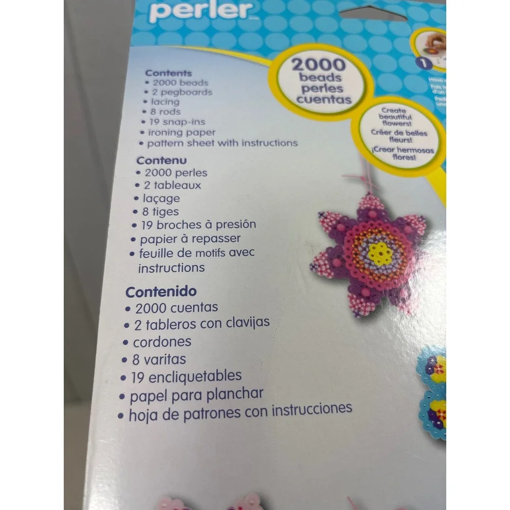 Perler Flower Madness Fused Bead Kit 2000 Beads 8 Projects 80-62870 New
